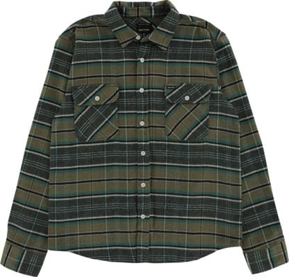 Brixton Bowery Stretch Water Resistant Flannel Shirt - olive surplus/spruce/black - view large