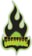 Creature Logo Flame 6.25" Sticker - green