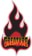 Creature Logo Flame 6.25" Sticker - red