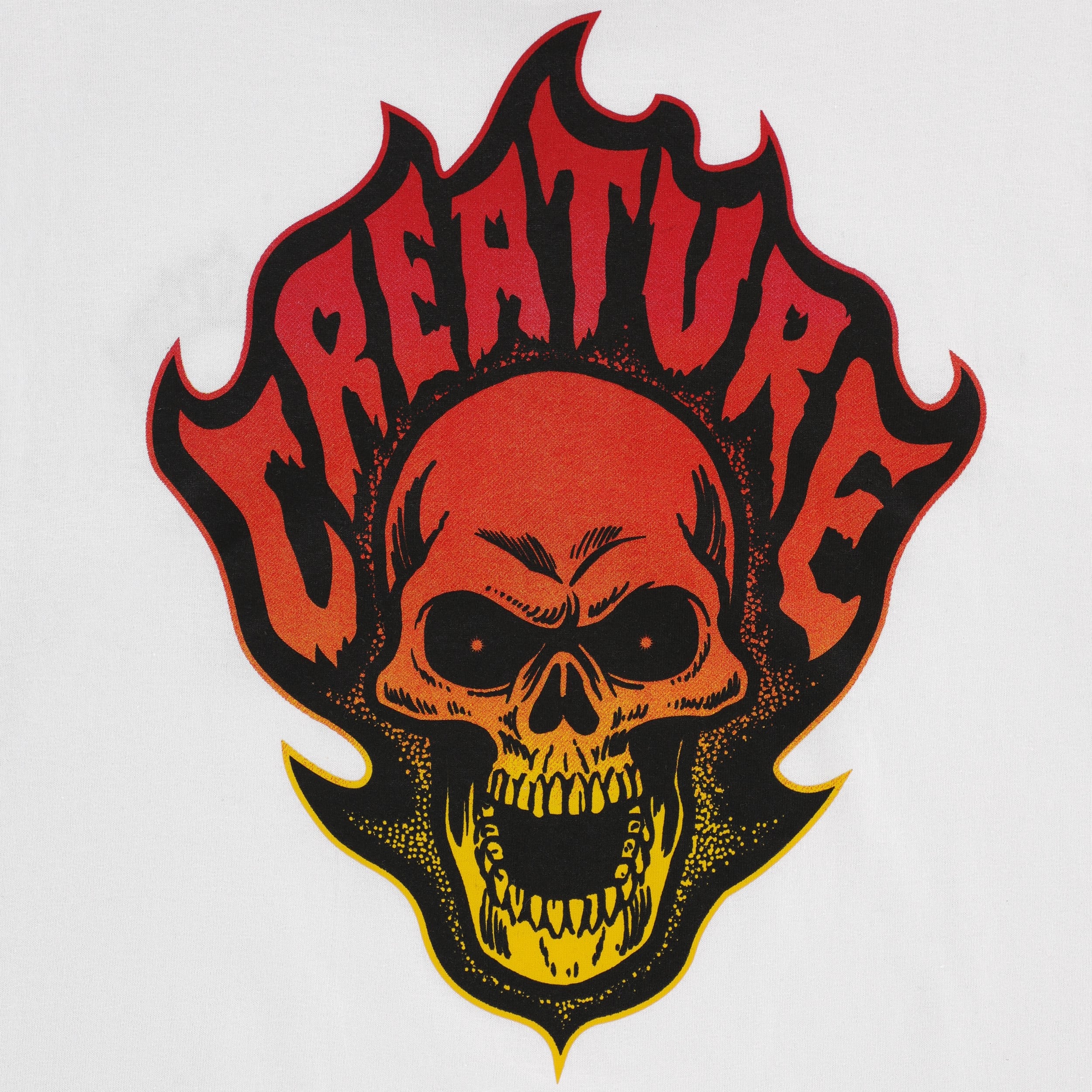 Creature Bonehead Flame TShirt white Tactics