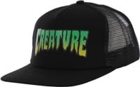 Creature Logo Mesh Trucker Hat - black