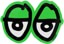 Krooked Eyes Diecut MD 6" Sticker - green
