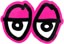 Krooked Eyes Diecut MD 6" Sticker - pink