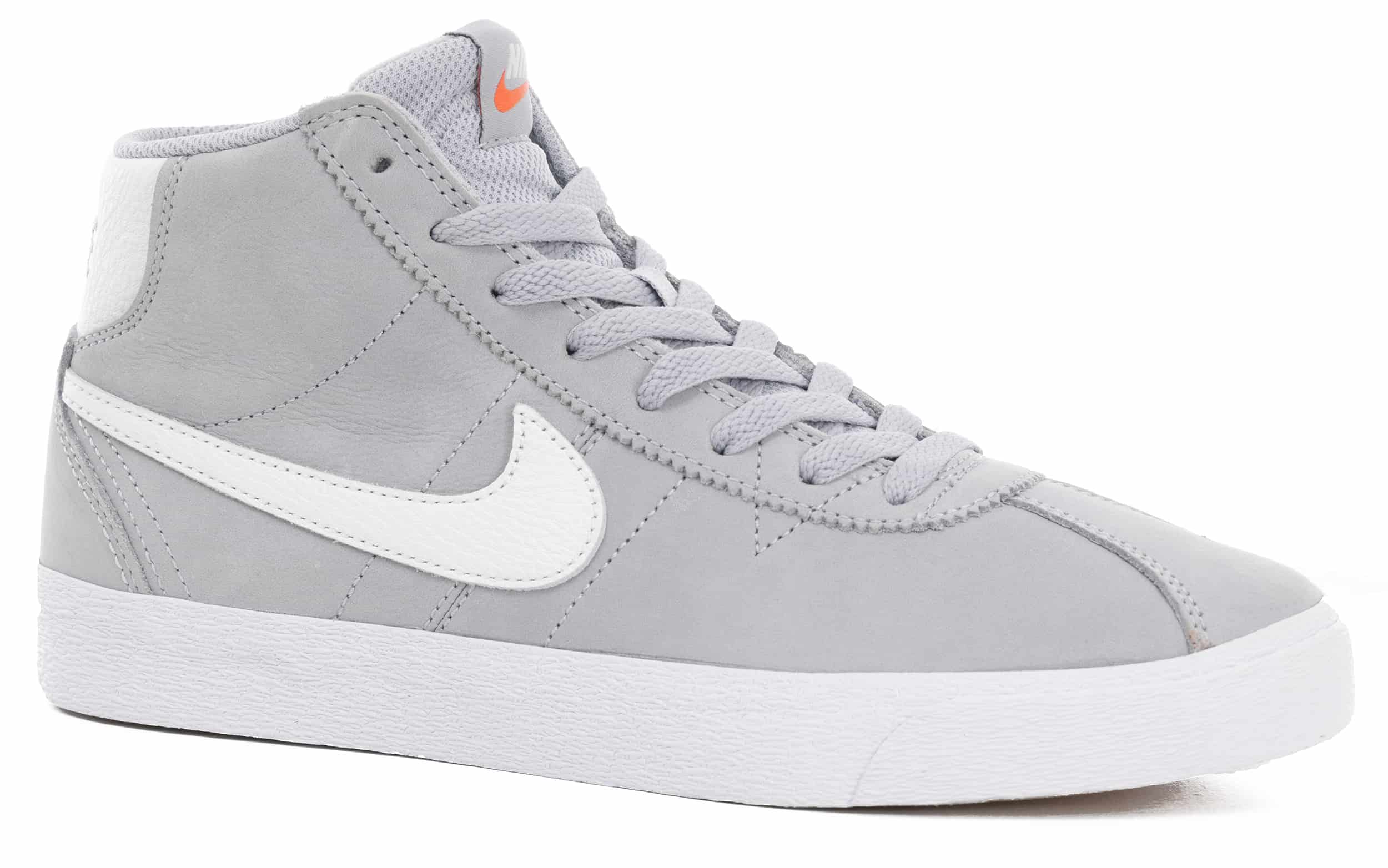 Nike SB Bruin High PRM Skate Shoes - (orange label) wolf grey/white ...