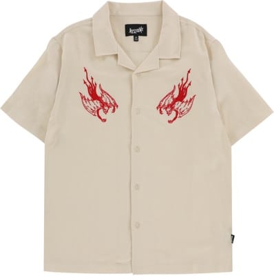 Welcome Hellion Embroidered Linen S/S Shirt - bone - view large