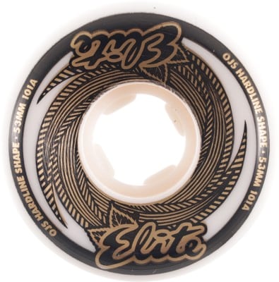 OJ Elite Hardline Skateboard Wheels - white/gold (101a) - view large