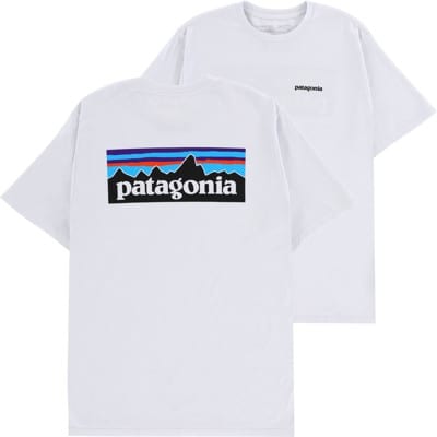 patagonia p-6 logo responsibili-tee t-shirt - white s