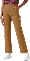 Dickies Women's Contrast Stitch Carpenter Pants - brown duck