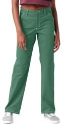 Dickies Women's Contrast Stitch Carpenter Pants - dark ivy