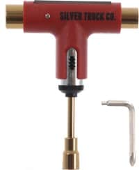 Silver Skate Tool - red/gold