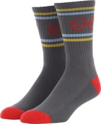 Krooked Eyes Sock - charcoal/blue/yellow/red