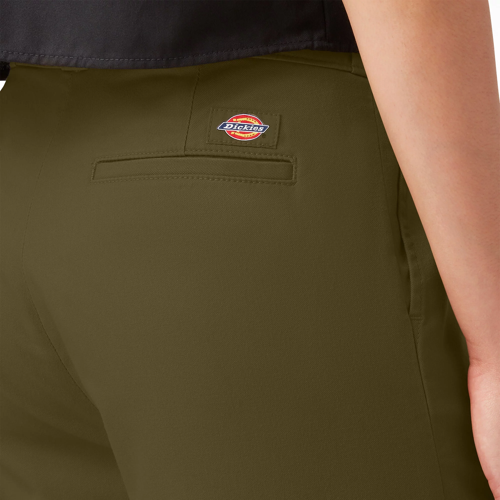 Dickies Women's Crop Cargo Pants - stonewashed military green