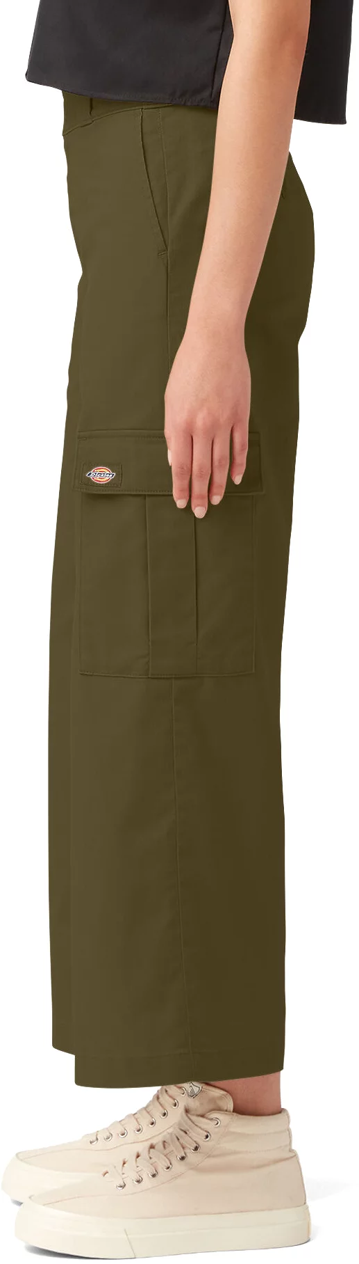 Dickies Women's Crop Cargo Pants - stonewashed military green