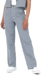 Dickies Women's Hickory Stripe Pants - airforce blue