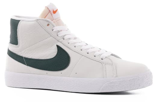 Nike SB Zoom Blazer Mid Skate Shoes - (orange label) white/pro green-white-pro green - view large