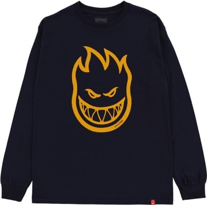 Spitfire Bighead L/S T-Shirt - navy/gold print - view large