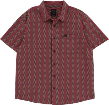 RVCA Upwards Ikdat S/S Shirt - oxblood red - view large