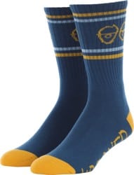 Krooked Eyes Sock - blue/gold