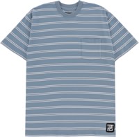 Tired Stamp Striped Pocket T-Shirt - bright blue