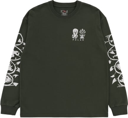 Polar Skate Co. Spiral L/S T-Shirt - dark olive - view large