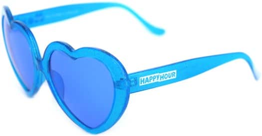 Happy Hour Heart Ons Sunglasses - clear glitter blue/blue tide lens - view large