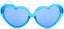 Happy Hour Heart Ons Sunglasses - clear glitter blue/blue tide lens - front