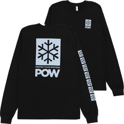Protect Our Winters POW Stacked Logo L/S T-Shirt - black/baby blue - view large