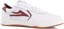 white/burgundy leather