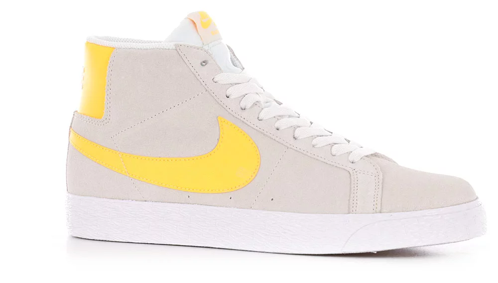Nike SB Zoom Blazer Mid Skate Shoes summit white laser orange summit white white gum yellow Tactics