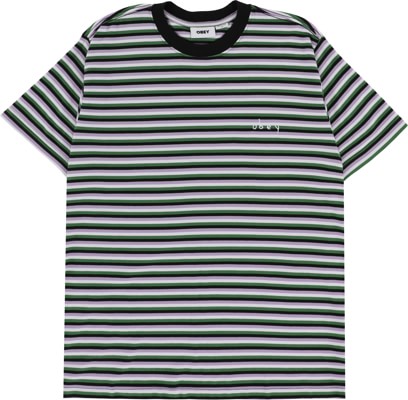 Obey Tribute Stripe T-Shirt - black multi - view large
