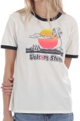 Volcom Women's Truly Ringer T-Shirt - star white