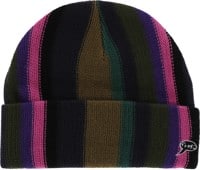 Frog Vertical Stripe Beanie - black/pink