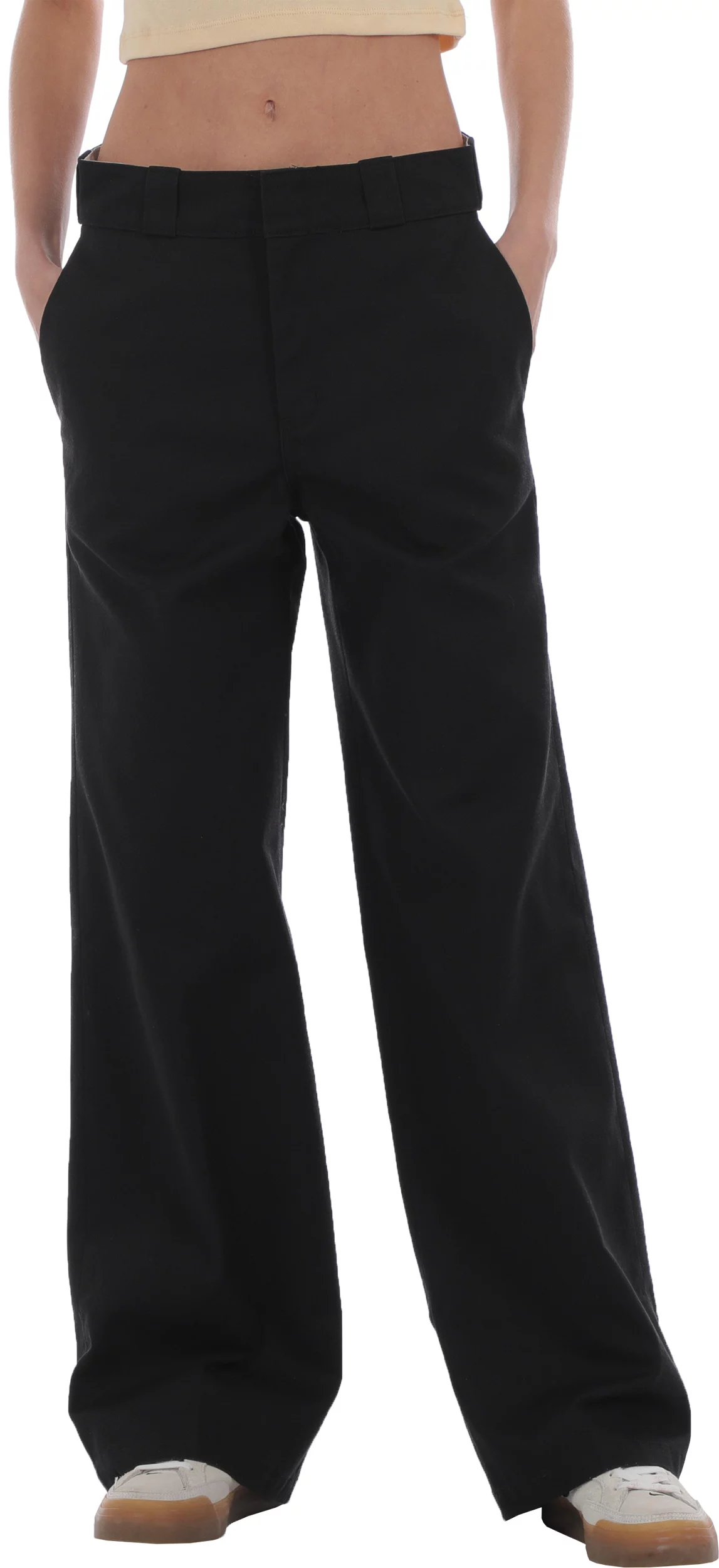 Dickies Women's Wide Leg Work Pants - stonewashed black