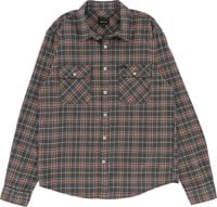 Brixton Bowery Summer Weight Flannel Shirt - charcoal/burnt orange/off white