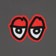 Krooked Eyes LG T-Shirt - charcoal/red - front detail