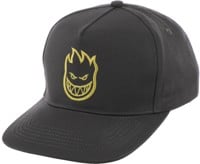 Spitfire Bighead Snapback Hat - charcoal/yellow