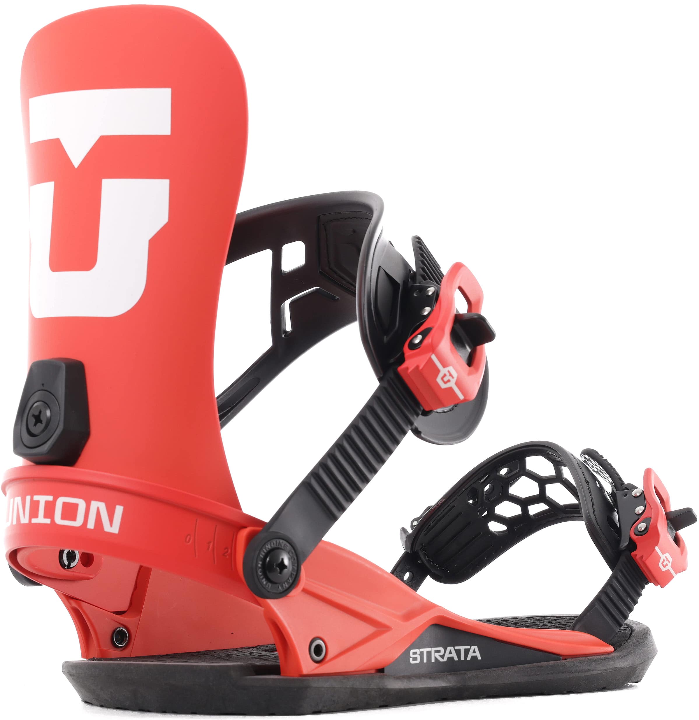 Union Strata Snowboard Bindings 2025 red Tactics
