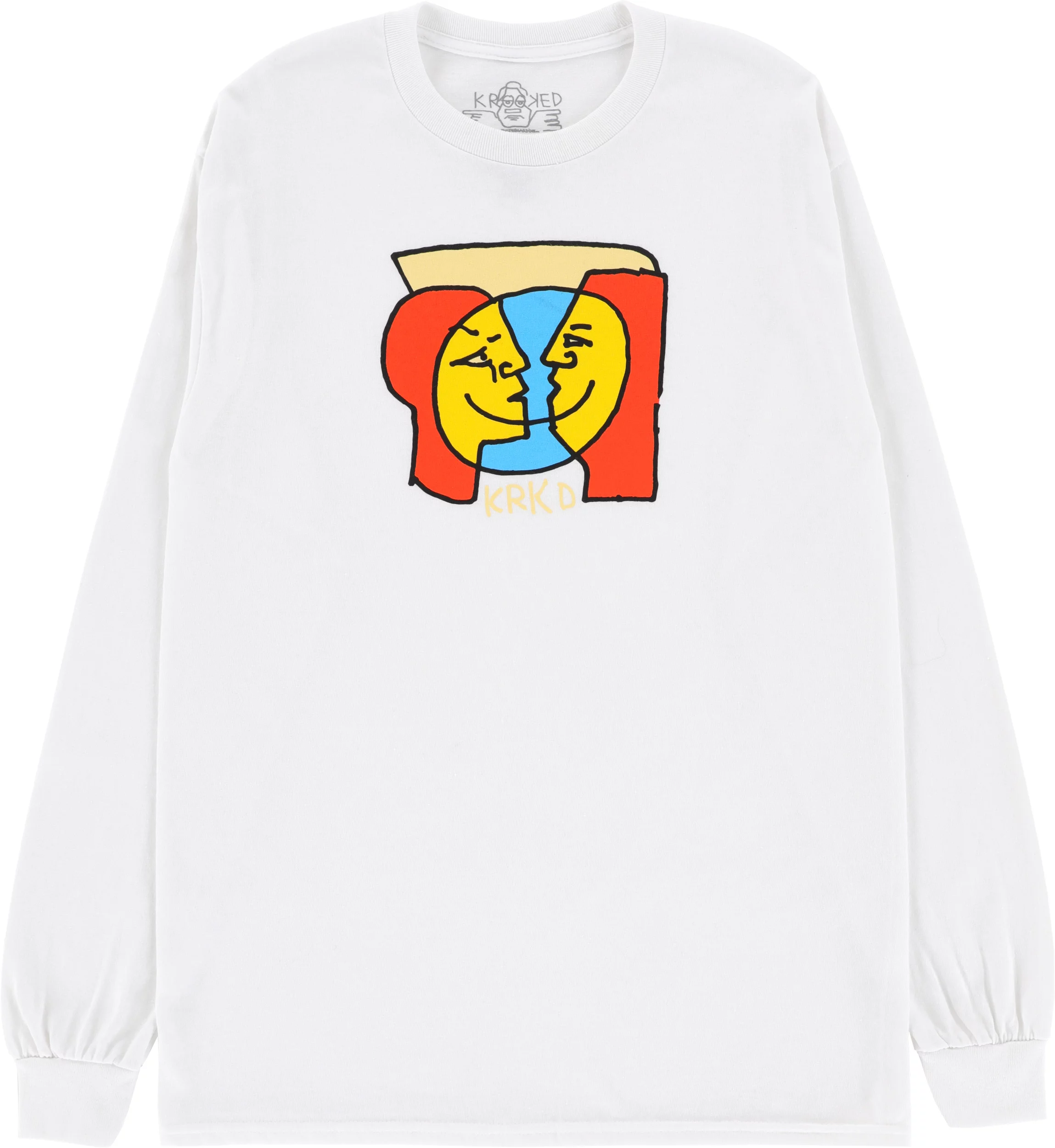 KROOKED シャツ Krooked KRKD Moon Smile L/S T-Shirt - white/multi-color