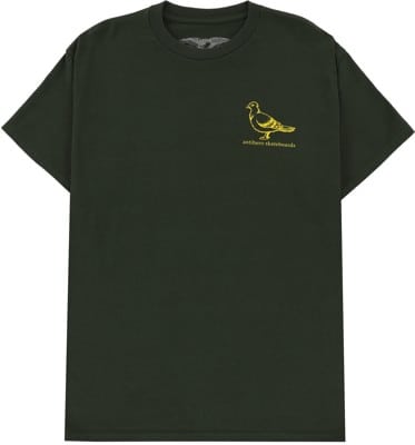 Anti-Hero Basic Pigeon T-Shirt - forest green/yellow - view large