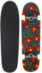Krooked Wild Style Flowers 8.88 Complete Cruiser Skateboard - blue