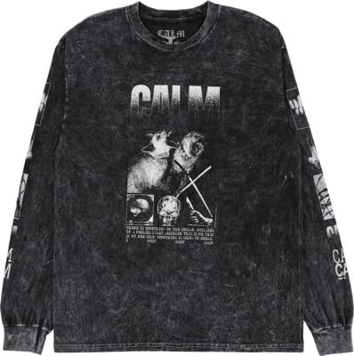 Calm Corp Inner Agression L/S T-Shirt - grey stone washed - view large