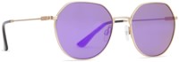 Dot Dash Jitters Sunglasses - gold satin/purple chrome lens