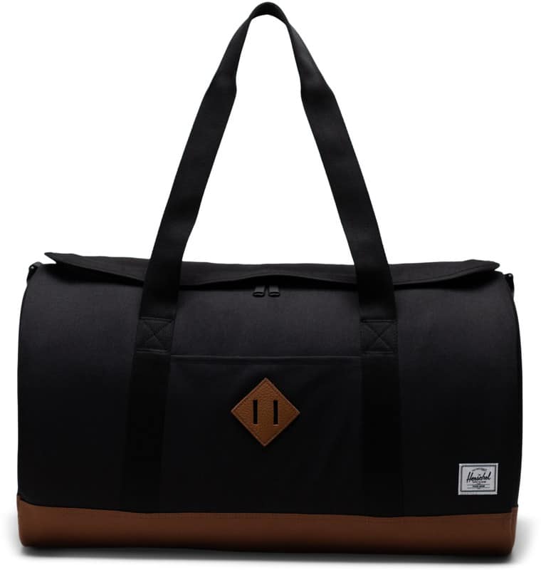 Photos - Travel Bags Herschel Supply Heritage V2 Duffle Bag - black/saddle brown 11385