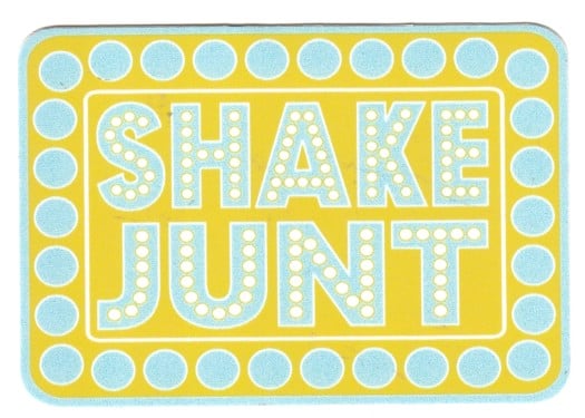Shake Junt Box Logo Sticker - yellow/sky - view large