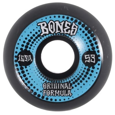 Bones 100's OG Formula V5 Sidecut Skateboard Wheels - black/blue (100a) - view large