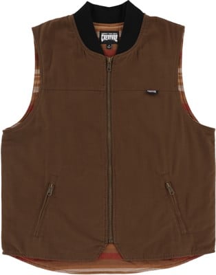 Creature Bonehead Flame Work Vest Jacket - brown - view large