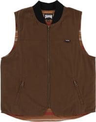 Creature Bonehead Flame Work Vest Jacket - brown