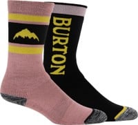 Burton Kids Weekend Midweight 2-Pack Snowboard Socks - powder blush