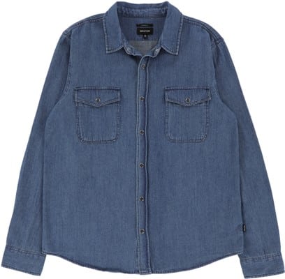 Brixton Wayne Stretch L/S Shirt - washed indigo - view large