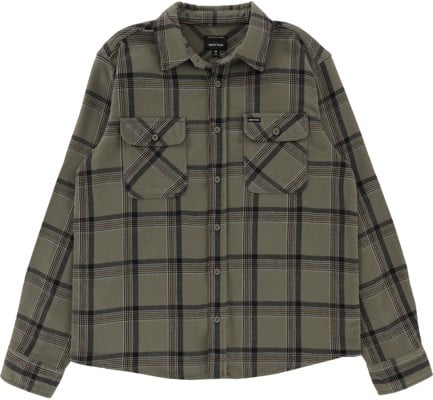 Brixton Bowery Stretch Water Resistant Flannel Shirt - olive surplus/black/white - view large